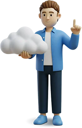 Человек с облаком в руках